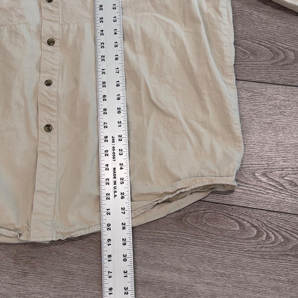 Frontier Classics Bib Front Shirt Mens XL Tan Khaki Cotton Western Band Collar - Picture 5 of 7